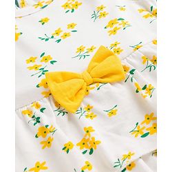 Babyhug 100% Cotton Half Sleeve One Piece Dresses / Frocks White age 18-24M