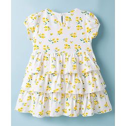 Babyhug 100% Cotton Half Sleeve One Piece Dresses / Frocks White age 18-24M