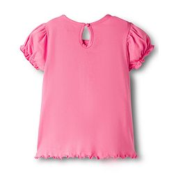 Babyhug 100% Cotton Knit Half Puff Sleeves Top With Embroidery - Pink