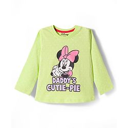 Babyhug Disney Single Jersey Knit Full Sleeves T-Shirts With Minnie Mouse Graphics Pack of 3 - Pink Purple & Green