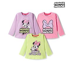 Babyhug Disney Single Jersey Knit Full Sleeves T-Shirts With Minnie Mouse Graphics Pack of 3 - Pink Purple & Green