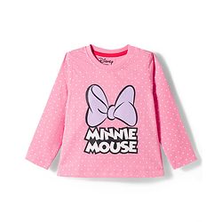 Babyhug Disney Single Jersey Knit Full Sleeves T-Shirts With Minnie Mouse Graphics Pack of 3 - Pink Purple & Green