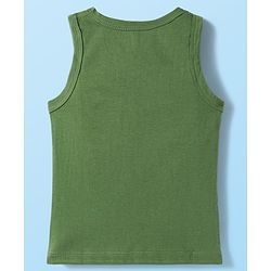 Babyhug 100% Cotton Knit Sleeveless Striped & Bear Printed   Sando Pack of 3 - Multicolor