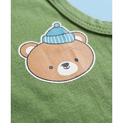 Babyhug 100% Cotton Knit Sleeveless Striped & Bear Printed   Sando Pack of 3 - Multicolor