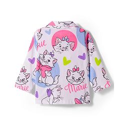 Babyhug Disney Single Jersey Knit Full Sleeves Co-ords Night Suit With Marie Graphics - White