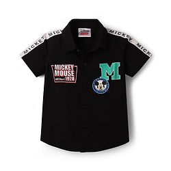 Babyhug Disney Poplin Woven Half Sleeves Shirt With T-Shirt & Mickey Mouse Graphics - Multicolor