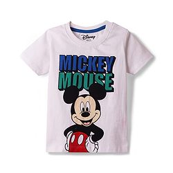 Babyhug Disney Poplin Woven Half Sleeves Shirt With T-Shirt & Mickey Mouse Graphics - Multicolor