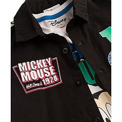 Babyhug Disney Poplin Woven Half Sleeves Shirt With T-Shirt & Mickey Mouse Graphics - Multicolor