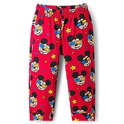 Babyhug Disney Single Jersey Knit Full Sleeves Co-ords Night Suit With Mickey Mouse Print - Red
