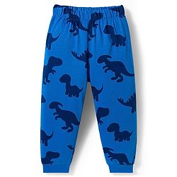 Babyhug Disney Single Jersey Knit Full Sleeves Night Suit With Mickey & Dino Graphics - White & Blue
