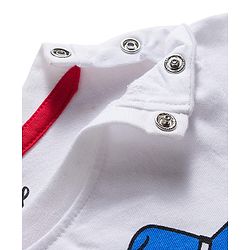 Babyhug Disney Single Jersey Knit Full Sleeves Night Suit With Mickey & Dino Graphics - White & Blue