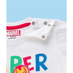 Babyhug Marvel Single Jersey Knit Full Sleeves T-Shirt & Pyjama Night Suit With Avengers Graphics - Multicolor