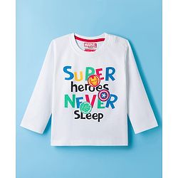 Babyhug Marvel Single Jersey Knit Full Sleeves T-Shirt & Pyjama Night Suit With Avengers Graphics - Multicolor