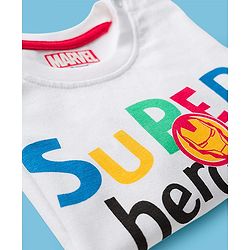 Babyhug Marvel Single Jersey Knit Full Sleeves T-Shirt & Pyjama Night Suit With Avengers Graphics - Multicolor