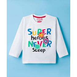 Babyhug Marvel Single Jersey Knit Full Sleeves T-Shirt & Pyjama Night Suit With Avengers Graphics - Multicolor