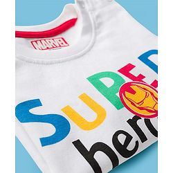 Babyhug Marvel Single Jersey Knit Full Sleeves T-Shirt & Pyjama Night Suit With Avengers Graphics - Multicolor