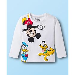 Babyhug Disney Single Jersey Knit Full Sleeves T-Shirt & Pyjama Co-ord Night Suits With Mickey Mouse Graphics Pack of 2 - Multicolor