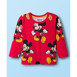 Babyhug Disney Single Jersey Knit Full Sleeves T-Shirt & Pyjama Co-ord Night Suits With Mickey Mouse Graphics Pack of 2 - Multicolor