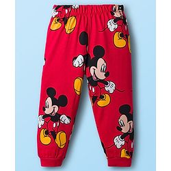 Babyhug Disney Single Jersey Knit Full Sleeves T-Shirt & Pyjama Co-ord Night Suits With Mickey Mouse Graphics Pack of 2 - Multicolor