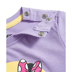 Babyhug Disney Single Jersey Knit Full Sleeves T-Shirt & Pajama Night Suit with Minnie & Friends Graphic - Lavender