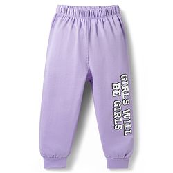 Babyhug Disney Single Jersey Knit Full Sleeves T-Shirt & Pajama Night Suit with Minnie & Friends Graphic - Lavender