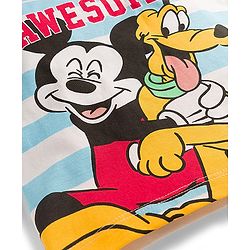 Babyhug Disney Single Jersey Knit Full Sleeves T-Shirt & Lounge Pant Night Suit With Mickey & Pluto Graphics - Light Blue