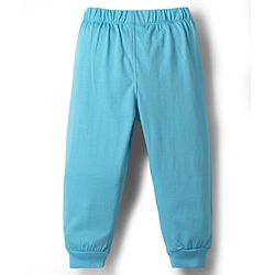 Babyhug Disney Single Jersey Knit Full Sleeves T-Shirt & Lounge Pant Night Suit With Mickey & Pluto Graphics - Light Blue