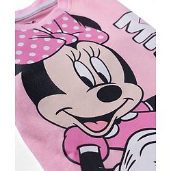 Babyhug Disney 100% Cotton Full Sleeves  T-Shirt & Pyjama Night Suit With Minnie Mouse Graphic - Pink