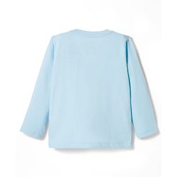 Babyhug Disney Single Jersey Knit Full Sleeves T-Shirt & Pyjama Night Suit With Stitch Graphics - Blue