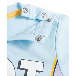 Babyhug Disney Single Jersey Knit Full Sleeves T-Shirt & Pyjama Night Suit With Stitch Graphics - Blue
