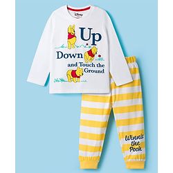 Babyhug Disney Single Jersey Knit Full Sleeves T-Shirt & Pyjama Night Suit With Winnie The Pooh Graphics - Multicolor