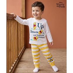 Babyhug Disney Single Jersey Knit Full Sleeves T-Shirt & Pyjama Night Suit With Winnie The Pooh Graphics - Multicolor