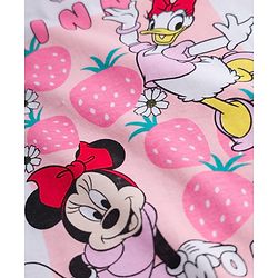 Babyhug Disney Single Jersey Knit Half Sleeves Oversized T-Shirt & Shorts Set with Minnie & Friends Front & Back Graphic - Multicolor