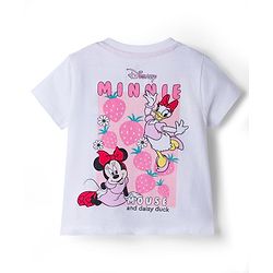 Babyhug Disney Single Jersey Knit Half Sleeves Oversized T-Shirt & Shorts Set with Minnie & Friends Front & Back Graphic - Multicolor
