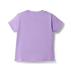 Babyhug Disney Single Jersey  Knit Oversize Half Sleeves T-Shirt & Shorts Set with Minnie & Friends Graphic - Lavender