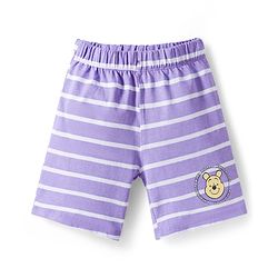 Babyhug Disney Single Jersey Knit Sleeveless T-Shirt & Shorts Night Suit With Winnie The Pooh Graphics - Lavender