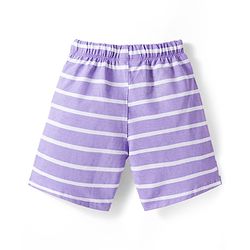 Babyhug Disney Single Jersey Knit Sleeveless T-Shirt & Shorts Night Suit With Winnie The Pooh Graphics - Lavender