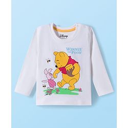 Babyhug Disney Single Jersey  Knit Full Sleeves T-Shirt & Pyjama Night Suit Set with Winnie the Pooh Graphic - Multicolour