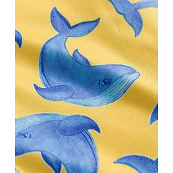 Babyhug Water Repellent Half Raglan Sleeves Legged Swimsuit With Whale Print - Yellow