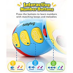 Babyhug Musical Learning Torch for Toddlers| Color-Changing Flashlight| Animal Sounds & Music| Numbers & Color Learning Toy| Interactive Toy| Gifting Option | Yellow