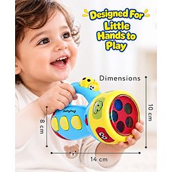 Babyhug Musical Learning Torch for Toddlers| Color-Changing Flashlight| Animal Sounds & Music| Numbers & Color Learning Toy| Interactive Toy| Gifting Option | Yellow