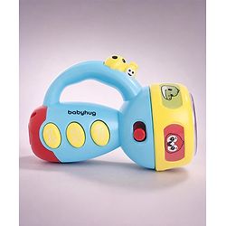 Babyhug Musical Learning Torch for Toddlers| Color-Changing Flashlight| Animal Sounds & Music| Numbers & Color Learning Toy| Interactive Toy| Gifting Option | Yellow