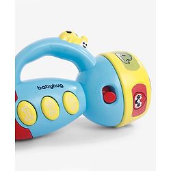 Babyhug Musical Learning Torch for Toddlers| Color-Changing Flashlight| Animal Sounds & Music| Numbers & Color Learning Toy| Interactive Toy| Gifting Option | Yellow