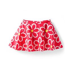 Babyhug Water Repellant Sleeveless Two Piece Swimsuit With Floral Print - Red