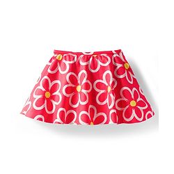 Babyhug Water Repellant Sleeveless Two Piece Swimsuit With Floral Print - Red