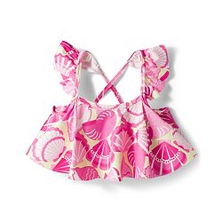 Babyhug Water Repellent Sleeveless Two Piece Swimsuit With Sea Animal Print - Pink