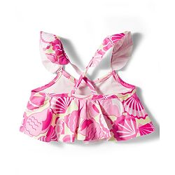 Babyhug Water Repellent Sleeveless Two Piece Swimsuit With Sea Animal Print - Pink