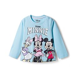 Babyhug Disney Single Jersey Knit Full Sleeves T-Shirt & Pyjama Night Suit With Minnie & Friends Graphics - Multicolor