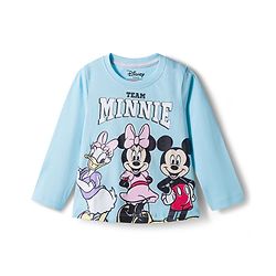 Babyhug Disney Single Jersey Knit Full Sleeves T-Shirt & Pyjama Night Suit With Minnie & Friends Graphics - Multicolor
