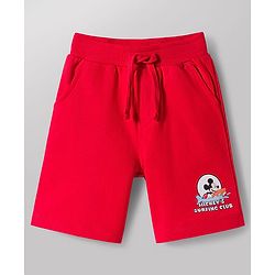 Babyhug Disney Single Jersey Knit Half Sleeves T-Shirt & Shorts Set With Mickey Mouse Graphics - Multicolor